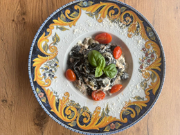 Tagliatelle con spinaci e salmone 